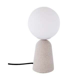 Pelēka galda lampa SULION Creta, augstums 29,5 cm