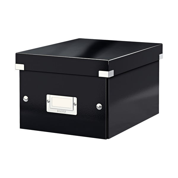 Melna kartona uzglabāšanas kaste ar vāku 22x28x16 cm Click&Store – Leitz
