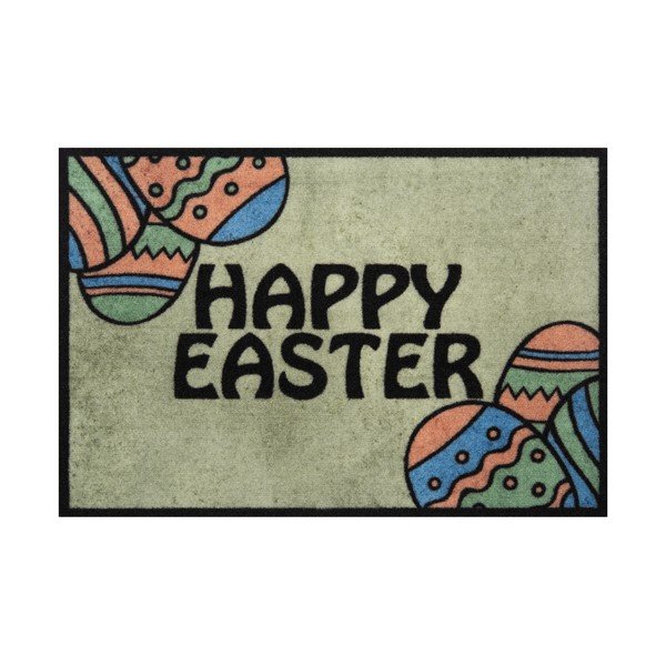 Zaļš durvju paklājs Hanse Home Happy Easter, 40 x 60 cm