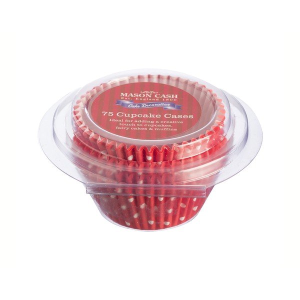 Komplekts ar 75 cupcake formām Polka, sarkans-image-1