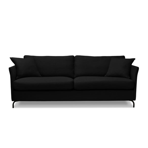 Melns trīsvietīgs dīvāns Windsor & Co. Dīvāni Saturne