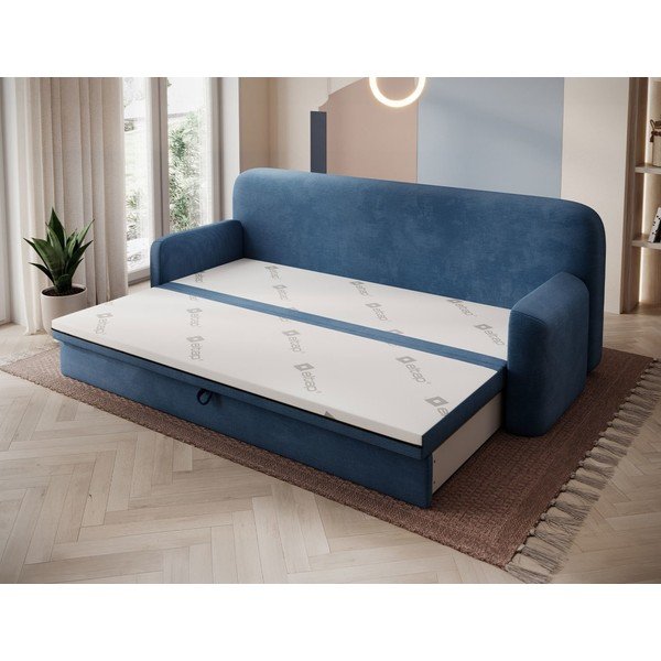 Zils velveta salokāms/ar uzglabāšanas vietu dīvāns 236 cm Elioss – ELTAP-image-2