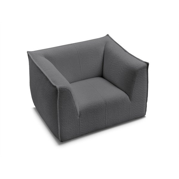 Tumši pelēks atpūtas krēsls no buklē auduma Giorgia – Bobochic Paris-image-4