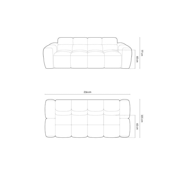 Ķieģeļu sarkans dīvāns 216 cm Lisa – Micadoni Home-image-4
