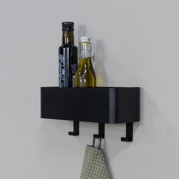 Melns tērauda sienas vannas istabas plaukts Multi – Spinder Design-image-1