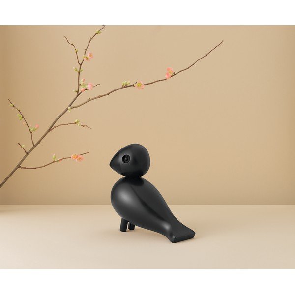 Melna dižskābarža masīvkoka statuete Kay Bojesen Denmark Songbird Ravn-image-2
