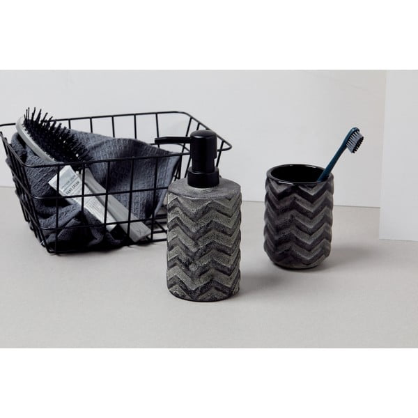 Ar rokām apgleznots pelēks keramikas ziepju dozators Wenko Mantua, 360 ml-image-4