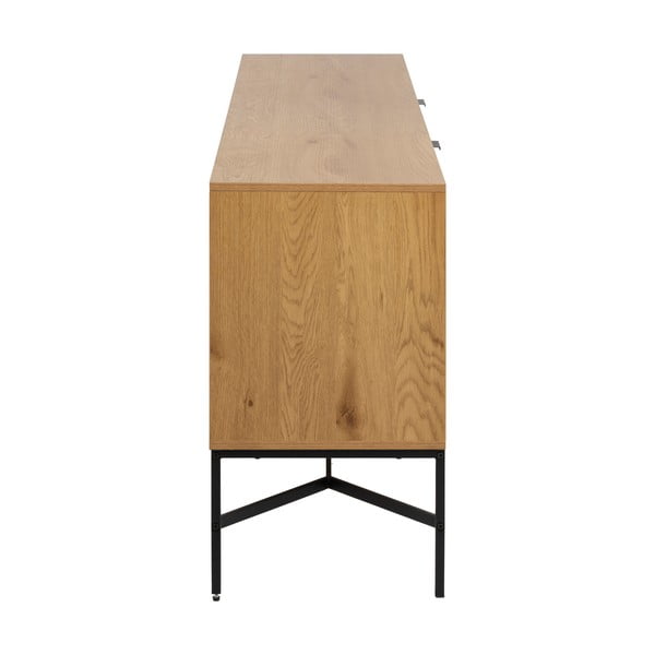 Dabīga toņa zema kumode ar ozolkoka imitāciju 180x70 cm Jaipur – Actona-image-4