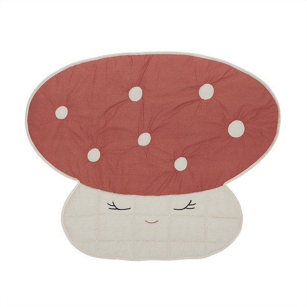 Sarkans bērnu rotaļu paklājiņš 120x98 cm Mushroom – OYOY Mini