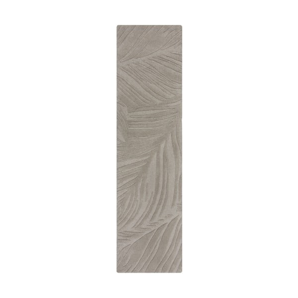 Gaiši pelēks vilnas paklājs 60x230 cm Lino Leaf – Flair Rugs