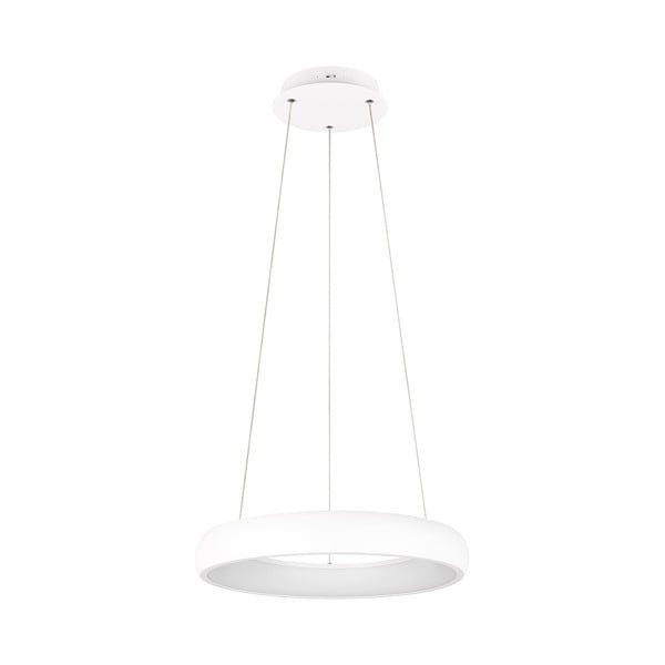 Balta LED piekaramā lampa ar regulējamu spilgtumu un metāla abažūru ø 46 cm Cardona – Trio