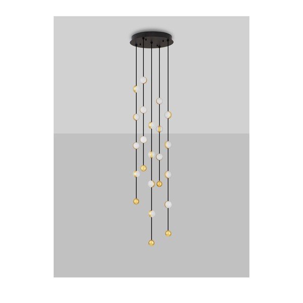 Matēti melna alumīnija LED piekaramā lampa ar regulējamu spilgtumu ar akrila stikla abažūru ø 38 cm Alcinoe – Nova Luce-image-3