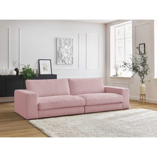Rozā velveta dīvāns 274 cm Leonard – Bobochic Paris-image-1