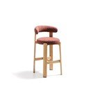 Terakotas oranžs/gaiša dabīga toņa oša masīvkoka bāra krēsls (sēdekļa augstums 75 cm) Granite – Kave Home