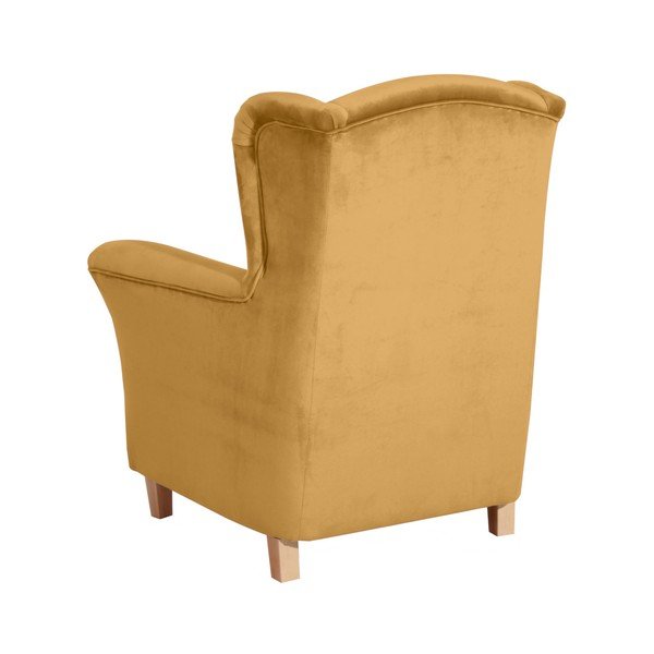 Dzeltens atzveltnes krēsls Max Winzer Agnetha Suede-image-2