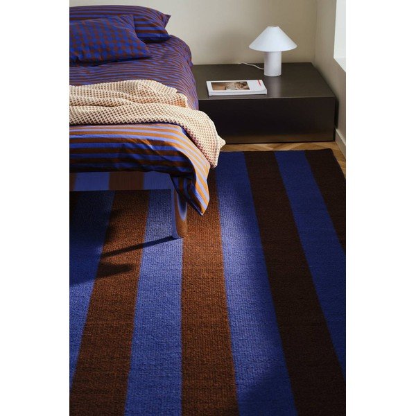 Zils/brūns ar rokām darināts celiņa paklājs no vilnas maisījuma 80x200 cm Sissel – Jotex-image-1