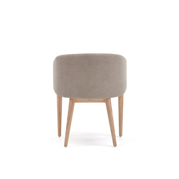 Bēšs polsterēts ēdamistabas krēsls ar roku balstiem Harlan – Kave Home-image-4