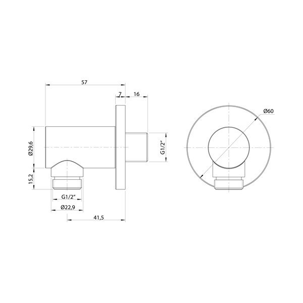 Zelta krāsas misiņa dušas savienojuma daļa ø 6 cm – Sapho-image-1