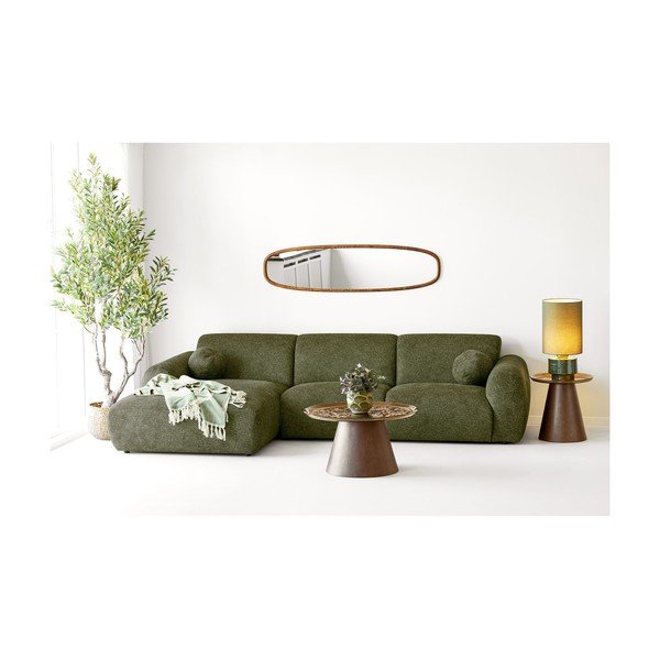 Tumši brūns apaļš žurnālgaldiņš ar stikla galda virsmu ø 80 cm Orvieto – House Nordic-image-2
