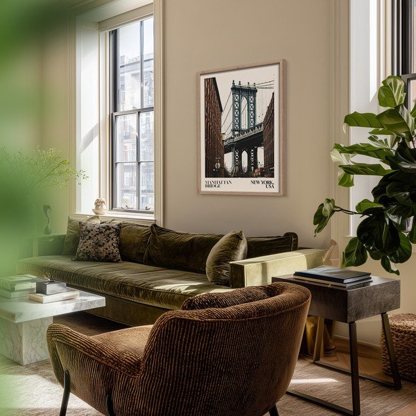 Drukāta glezna ar rāmi 50x70 cm NY Bridge – Styler-image-1