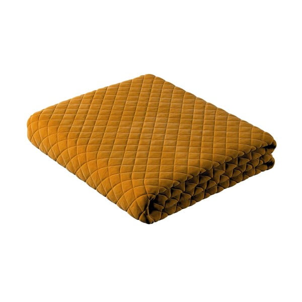 Dzeltens stepēts pārklājs divguļamai gultai 170x210 cm Posh Velvet – Yellow Tipi