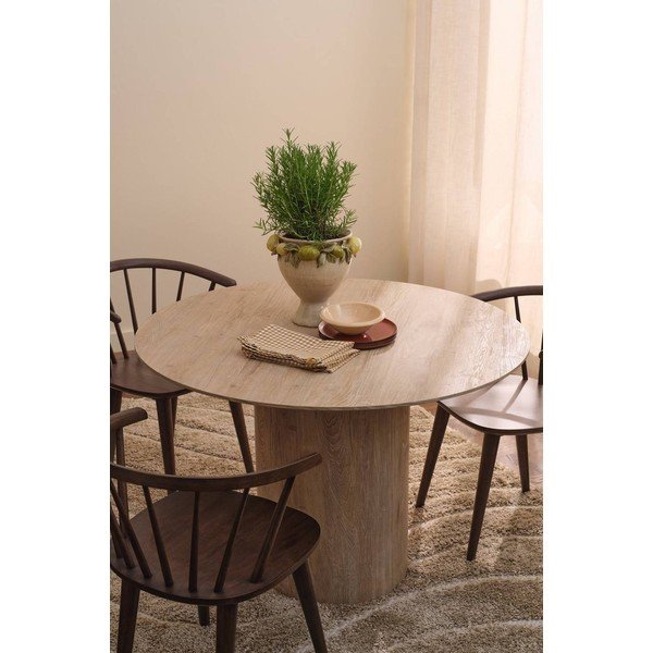 Apaļš ēdamgalds ar dižskābarža koka imitāciju ø 110 cm Week – Ellos Home-image-1