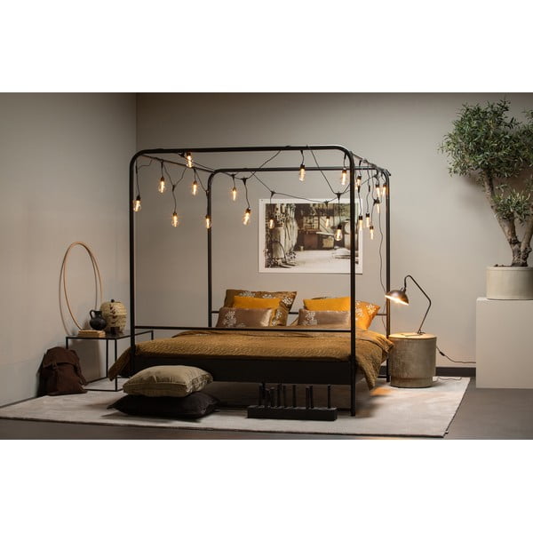 Melna metāla divguļamā gulta Bunk, 160x200 cm-image-1