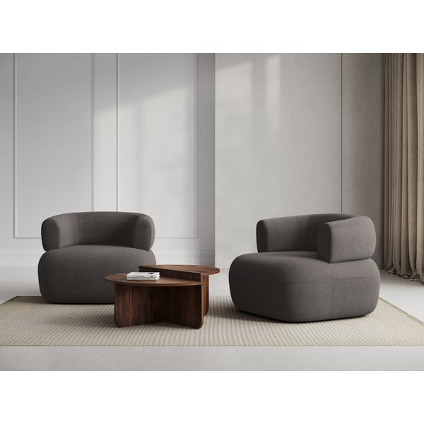 Pelēks atpūtas krēsls no buklē auduma Jenny – Micadoni Home-image-1