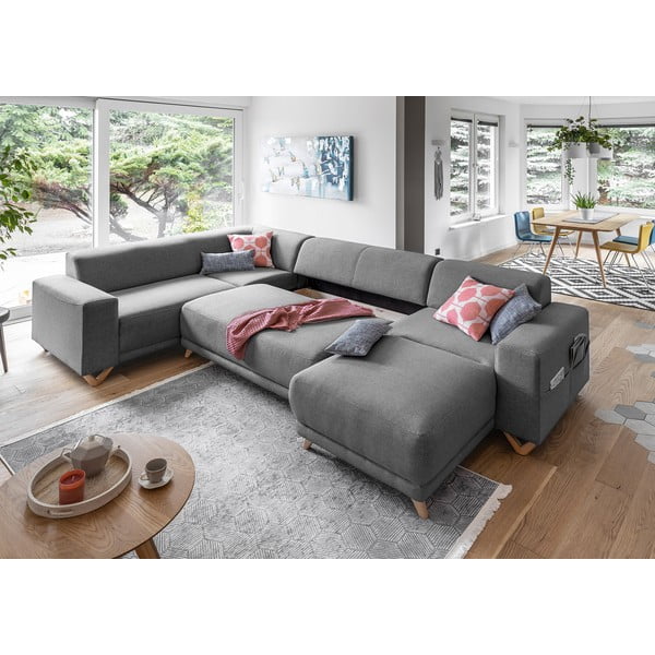 Pelēks salokāms/ar uzglabāšanas vietu stūra dīvāns (ar kreiso stūri/U veida) Classy Sophie – Miuform-image-4