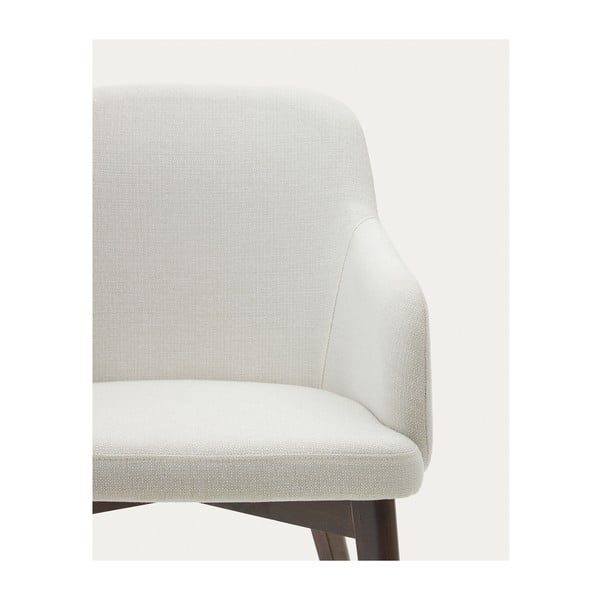 Krēmkrāsas polsterēts ēdamistabas krēsls ar roku balstiem Nelida – Kave Home-image-3