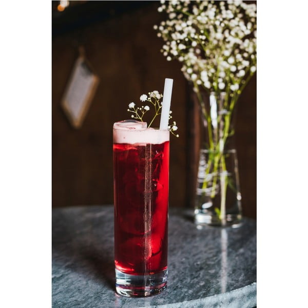 6 baltu stikla salmiņu komplekts Vialli Design, garums 20 cm-image-1