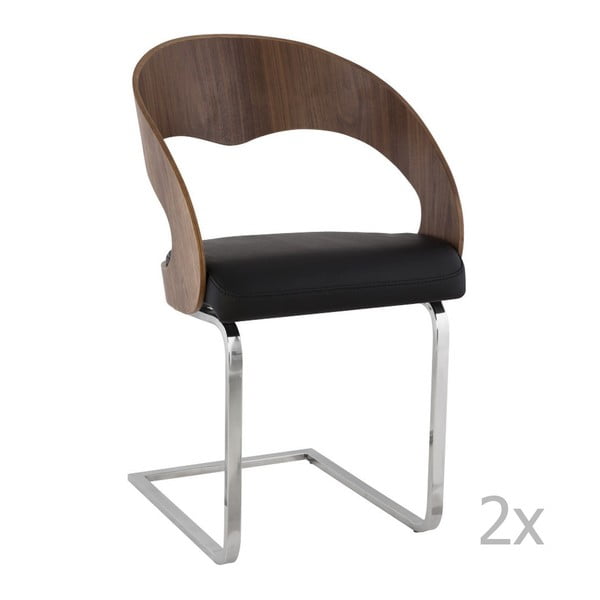2 krēslu komplekts no valriekstu koka Kokoon Design Mona