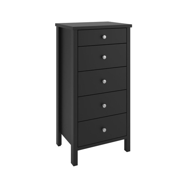 Melnbrūna kumode ar 5 atvilktnēm Steens Tromsö, augstums 106 cm-image-1