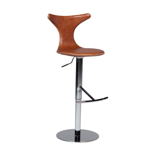Brūns ādas bāra krēsls DAN-FORM Dānija Dolphin, augstums 78 cm