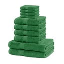 Tumši zaļi frotē kokvilnas dvieļi komplektā (10 gab.) Marina – Restilo