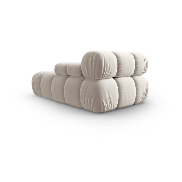 Bēša samta modulārā dīvāna daļa (ar labo stūri) Bellis – Micadoni -image-4