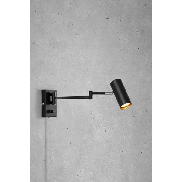 Melna metāla sienas lampa ar saliekamu konstrukciju/ar regulējamu spilgtumu ar vadu Torino – Markslöjd-image-1