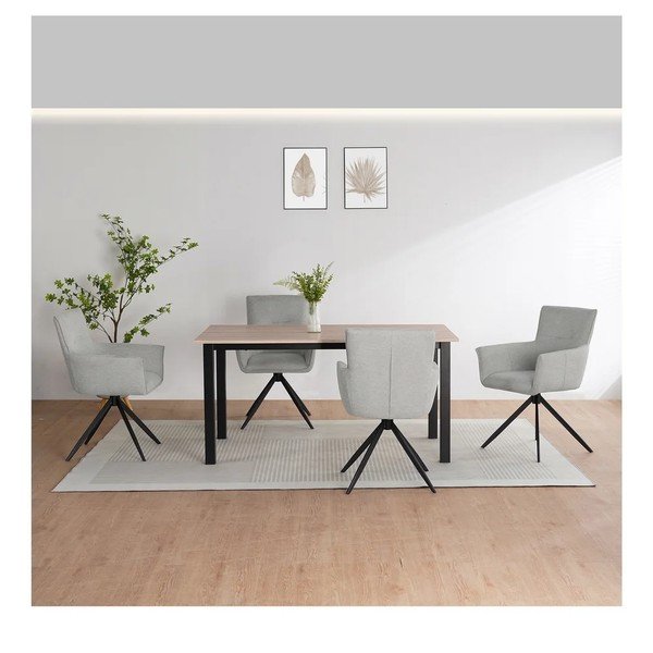 Ēdamgalds ar ozolkoka imitācijas galda virsmu 90x160 cm Durham – Støraa-image-2