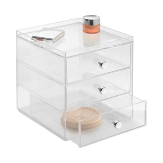 Caurspīdīgs organizators ar 3 atvilktnēm iDesign Drawers, augstums 18 cm