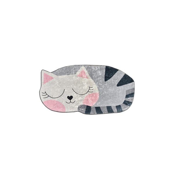 Rozā/pelēks mazgājams bērnu paklājs 60x100 cm Cat – Mila Home