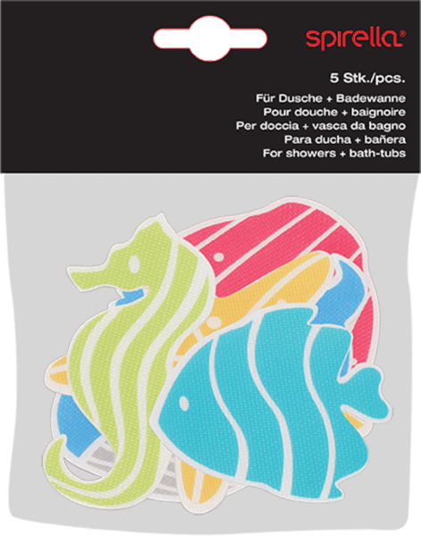 Bērnu pretslīdēšanas paklājiņi vannai (5 gab.) 12x12 cm Waterworld – Spirella-image-1