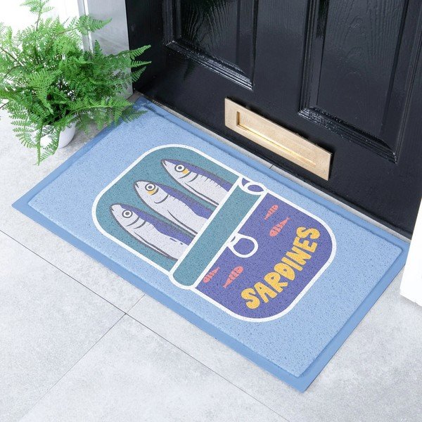 Pārstrādātas plastmasas kājslauķis 40x70 cm Sardine Tin – Artsy Doormats-image-1