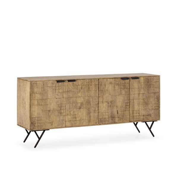 Dabīga toņa mango masīvkoka kumode 175x78x40 cm Priya – MOME