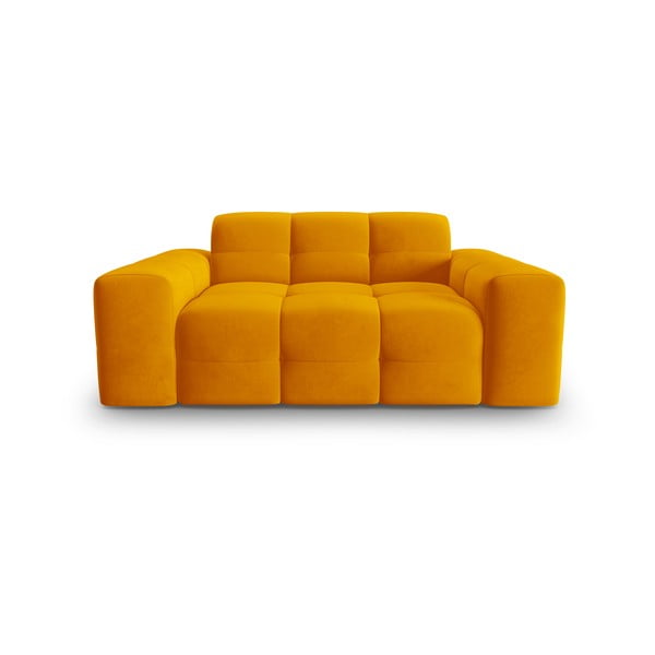 Okera dzeltens samta dīvāns 156 cm Kendal – Micadoni Home