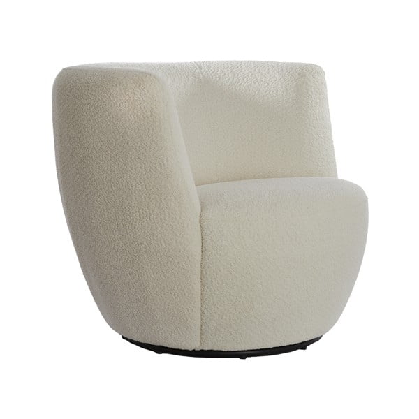 Balts atpūtas krēsls no buklē auduma Senja – Light & Living