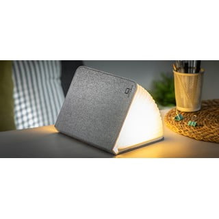 Pelēka liela LED grāmatas formas galda lampa Gingko Booklight