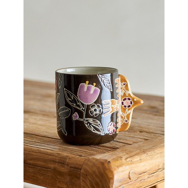 Tumši brūnas akmensmasas tasītes (4 gab.) latte kafijai 325 ml Vivielle – Bloomingville-image-1