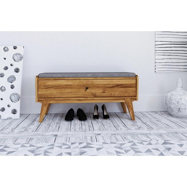 Ozolkoka sols ar glabāšanas vietu un gaiši pelēku sēdekli Retro – The Beds-image-3