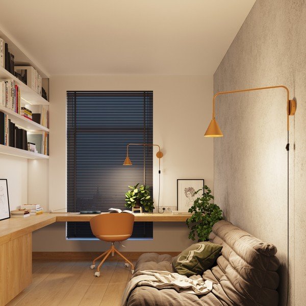 Dzeltena sienas lampa ar vadu ø 14 cm Zylo – Sollux-image-2