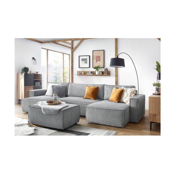 Gaiši pelēks velveta pufs Nihad – Bobochic Paris-image-1